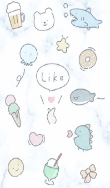 [LINE着せ替え] ゆるーい夏♡blue15_1の画像1