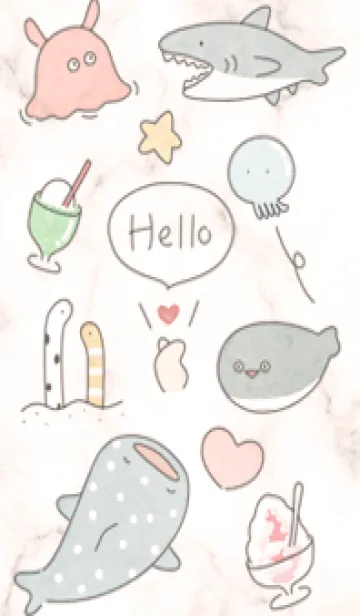 [LINE着せ替え] 楽しい夏の海♡orange13_1の画像1