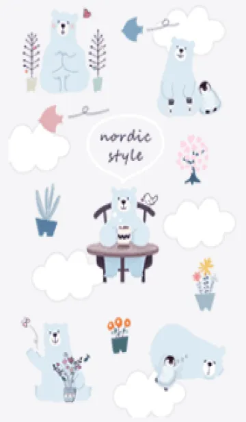 [LINE着せ替え] ほがらかなクマ♡violet04_1の画像1