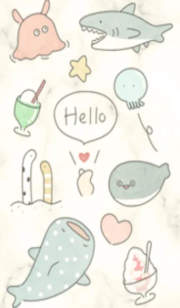 [LINE着せ替え] 楽しい夏の海♡yellow14_1の画像1