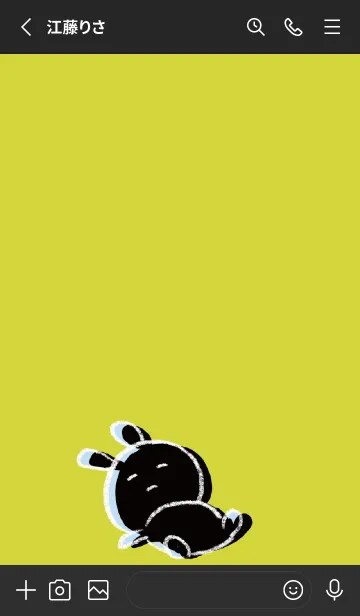 [LINE着せ替え] 黒と黄色 : くろいまるうさ3の画像2