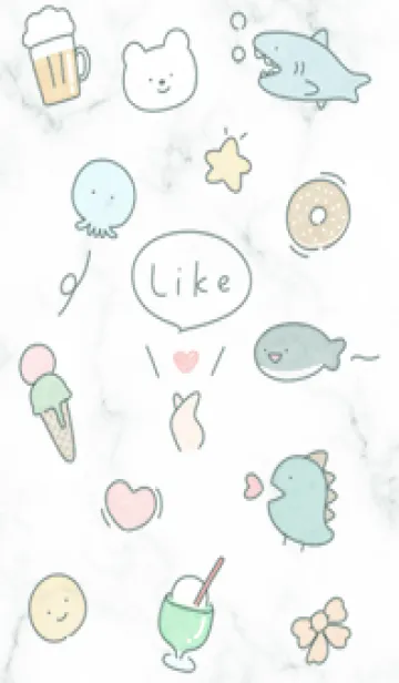 [LINE着せ替え] ゆるーい夏♡bluegreen06_1の画像1