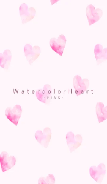 [LINE着せ替え] WatercolorHeart PINK 5の画像1