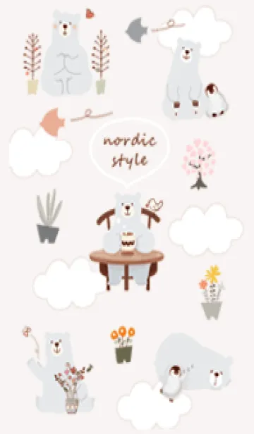 [LINE着せ替え] ほがらかなクマ♡pinkbrown08_1の画像1