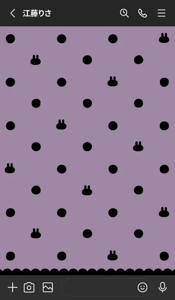 [LINE着せ替え] 水玉うさぎ♡Purple&Blackの画像2
