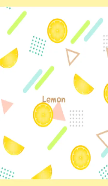 [LINE着せ替え] レモンのメンフィス風柄B 薄い黄色の画像1