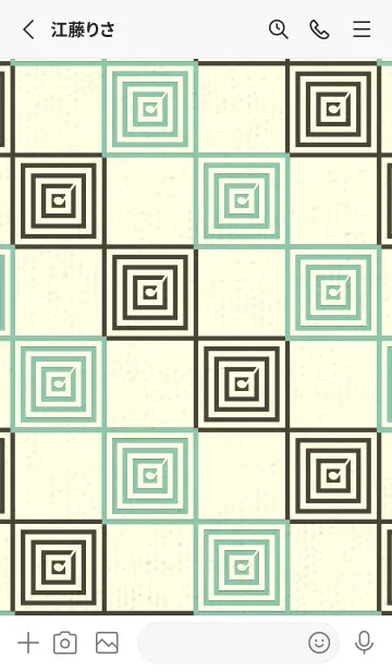 [LINE着せ替え] 和音 市松模様 音符  ディープアクアの画像2