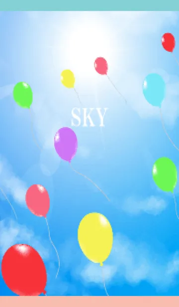 空の風船 ピンクと水色の着せ替えメイン画像