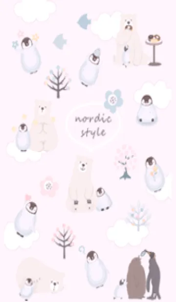 [LINE着せ替え] ペンギンが好き♡pinkpurple11_1の画像1