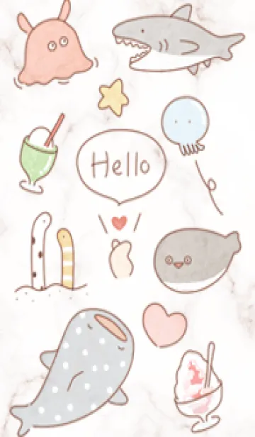 [LINE着せ替え] 楽しい夏の海♡pinkbrown08_1の画像1