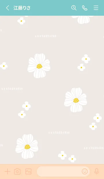 [LINE着せ替え] かわいい 2種の白い花23の画像2