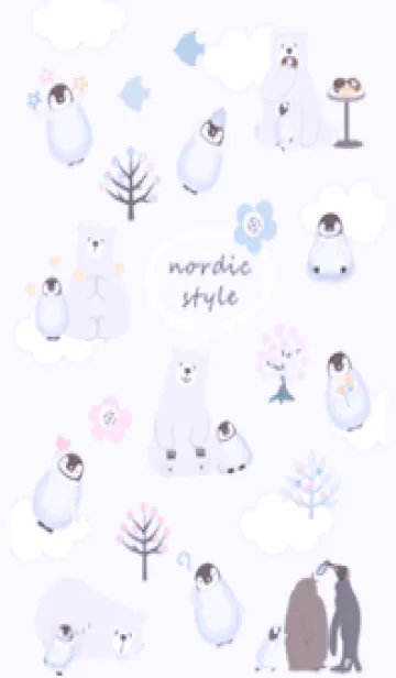 [LINE着せ替え] ペンギンが好き♡purple12_1の画像1