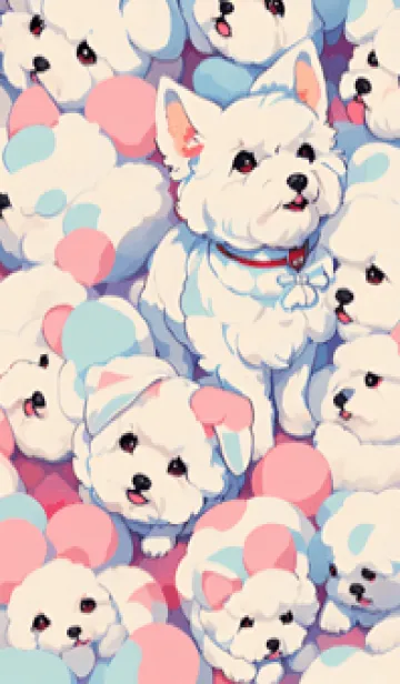 かわいいビションフリーゼのLINE着せ替え