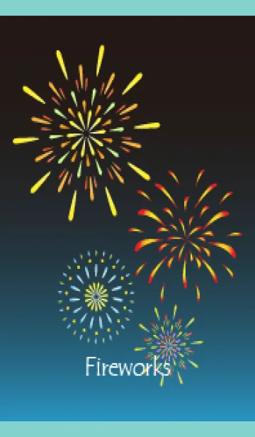 [LINE着せ替え] fireworks at night on blue JPの画像1