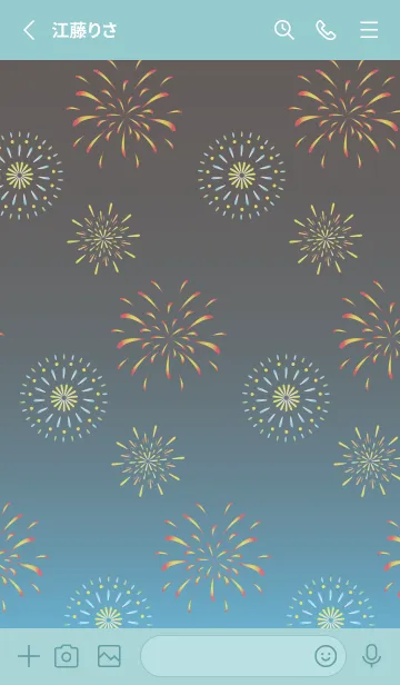 [LINE着せ替え] fireworks at night on blue JPの画像2
