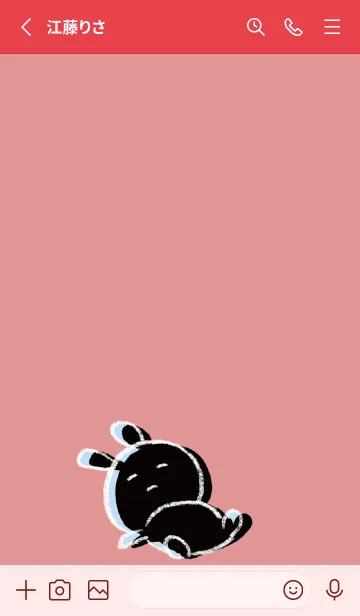 [LINE着せ替え] 赤 : くろいまるうさ3の画像2