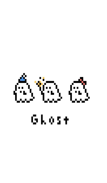 [LINE着せ替え] ドット絵おばけ。ホワイトの画像1