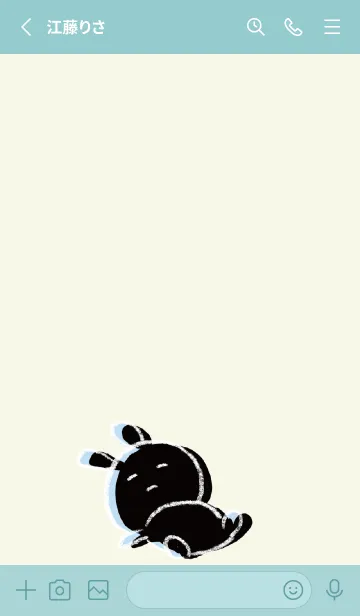 [LINE着せ替え] 緑 : くろいまるうさ3の画像2