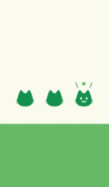 [LINE着せ替え] 小さな猫(グリーン06)の画像1