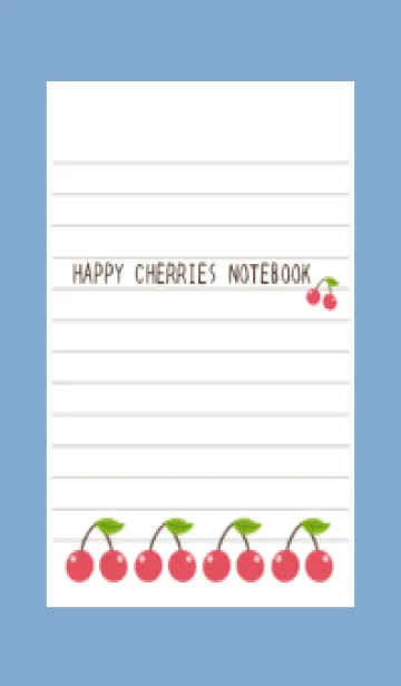 [LINE着せ替え] 幸せチェリーノート/くすみブルーの画像1