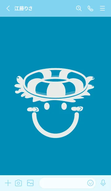 [LINE着せ替え] スマイル＆サマー セルリアンブルーの画像2