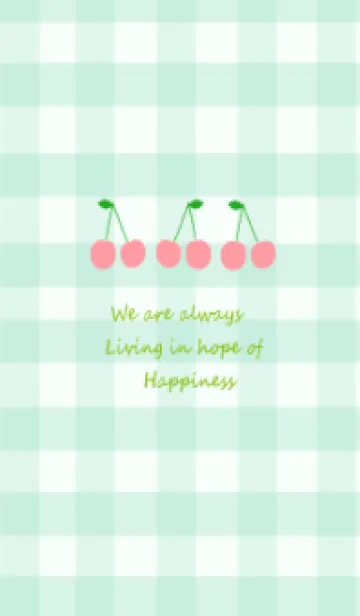 [LINE着せ替え] さくらんぼ / ミントチェックの画像1