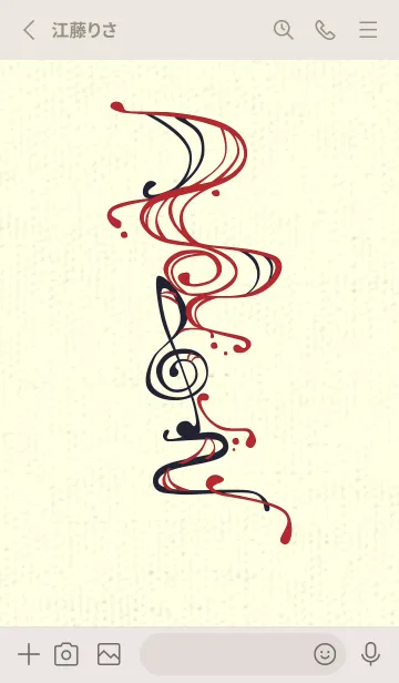 [LINE着せ替え] 和音 流水-音楽記号  茜色の画像2