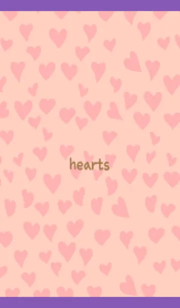 [LINE着せ替え] かわいいハートたち 紫色の画像1
