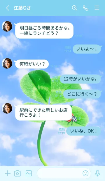 [LINE着せ替え] 四つ葉のクローバーとテントウムシ #8-8の画像3