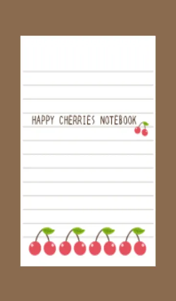 [LINE着せ替え] 幸せチェリーノート/ブラウンの画像1