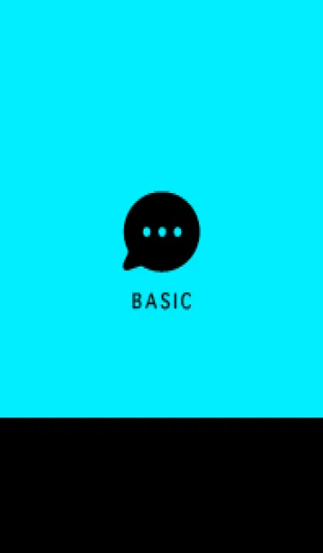 [LINE着せ替え] Simple&Basic ネオンスカイブルー&ブラックの画像1