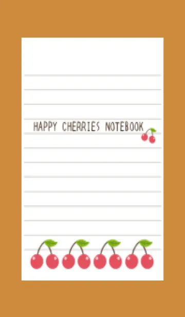 [LINE着せ替え] 幸せチェリーノート/ブラウン/オレンジの画像1