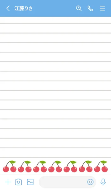 [LINE着せ替え] 幸せチェリーノート/ブルー/イエローの画像2