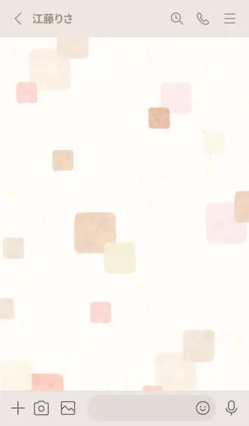 [LINE着せ替え] 水彩 四角 ピンクベージュ21の画像2