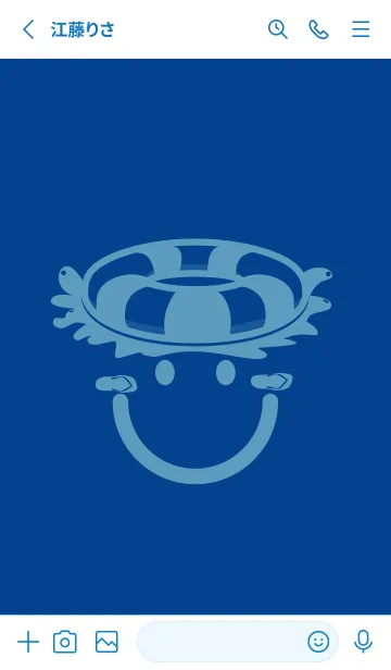 [LINE着せ替え] スマイル＆サマー ローヤルブルーの画像2