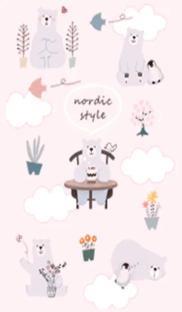 [LINE着せ替え] ほがらかなクマ♡pink10_1の画像1