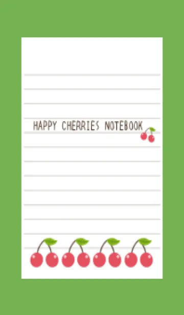 [LINE着せ替え] 幸せチェリーノート/グリーン/イエローの画像1