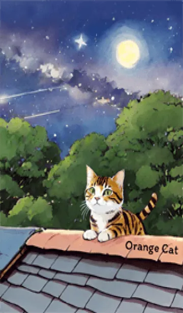 [LINE着せ替え] Orange Cat : On the Roof *の画像1