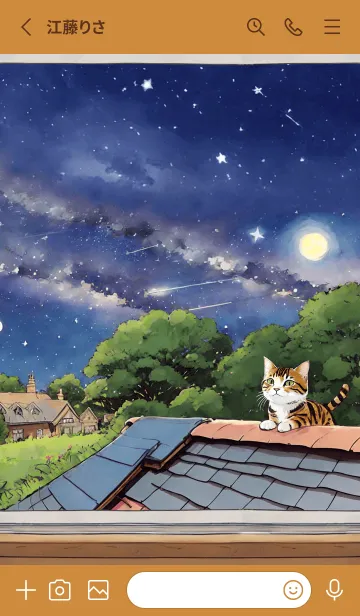 [LINE着せ替え] Orange Cat : On the Roof *の画像2