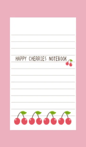 [LINE着せ替え] 幸せチェリーノート/ローズピンクの画像1