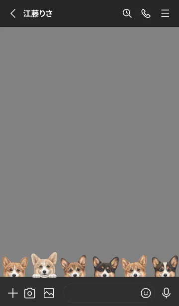 [LINE着せ替え] DOGS - コーギー01 - ブラック/グレーの画像2