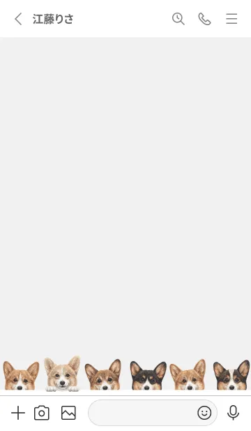 [LINE着せ替え] DOGS - コーギー01 - ホワイト/グレーの画像2