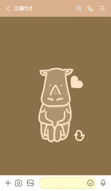 [LINE着せ替え] サイとハート 小鹿色の画像2