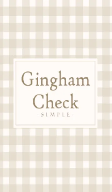 [LINE着せ替え] Gingham Check Natural Beige - SIMPLE 20の画像1