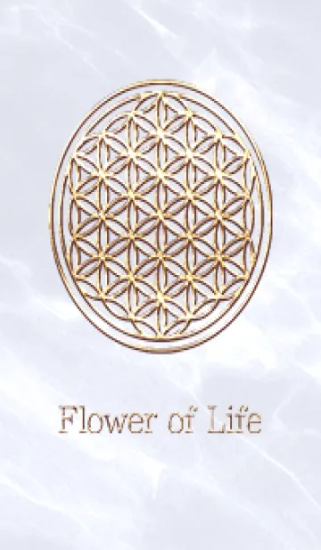 [LINE着せ替え] Flower of Life - Gold (L) - ブルーグレーの画像1