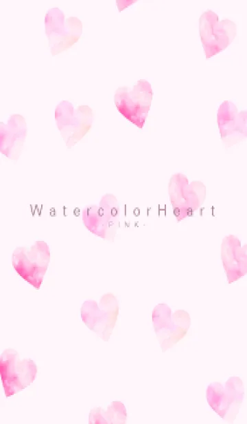 [LINE着せ替え] WatercolorHeart PINK 6の画像1