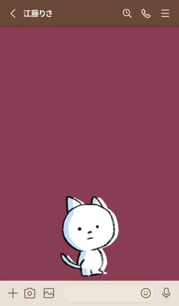 [LINE着せ替え] ボルドー : まるねこの画像2