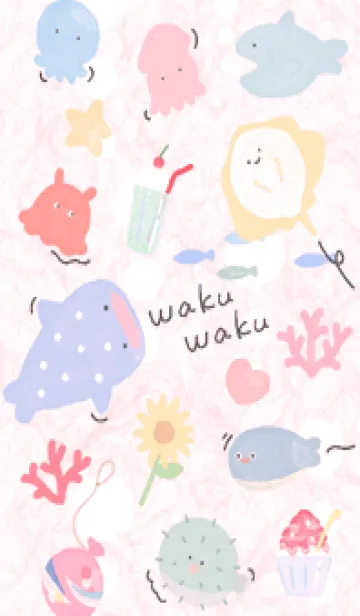 [LINE着せ替え] pink♡わくわくな海13_1の画像1
