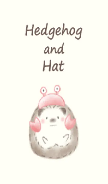 [LINE着せ替え] ハリネズミと帽子 -カニ- ベージュの画像1