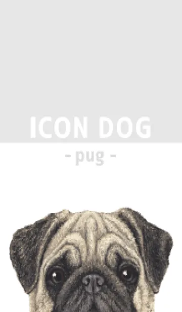 [LINE着せ替え] ICON DOG - パグ - GRAY/02の画像1